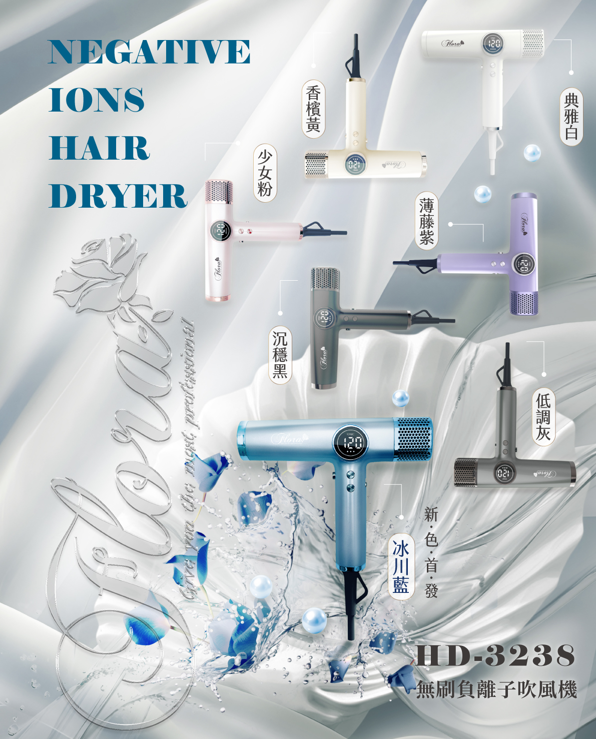 HD-3238 無刷負離子吹風機