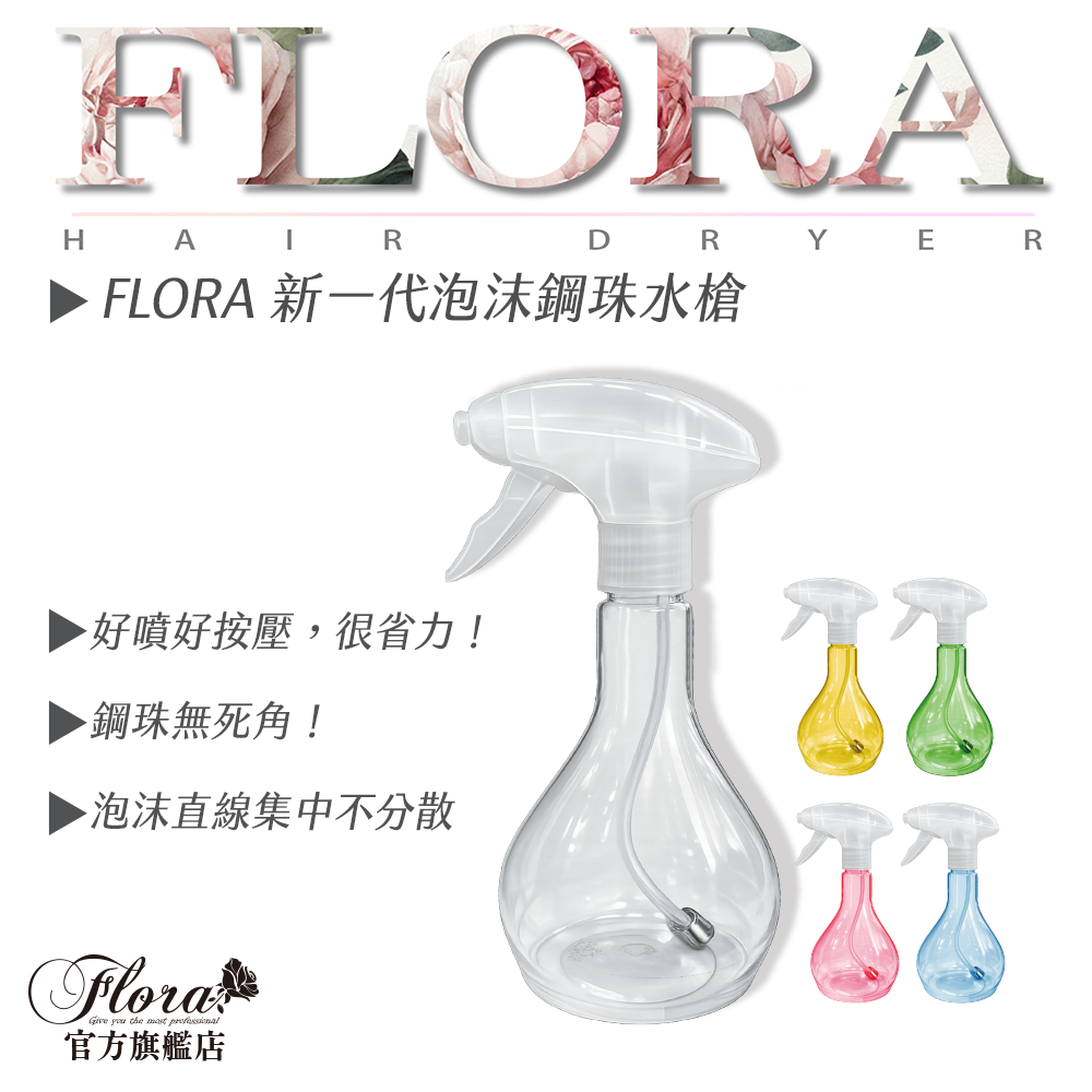 FLORA 250ml 新一代泡沫噴瓶｜360°噴灑｜居家清潔、美髮、寵物多用途