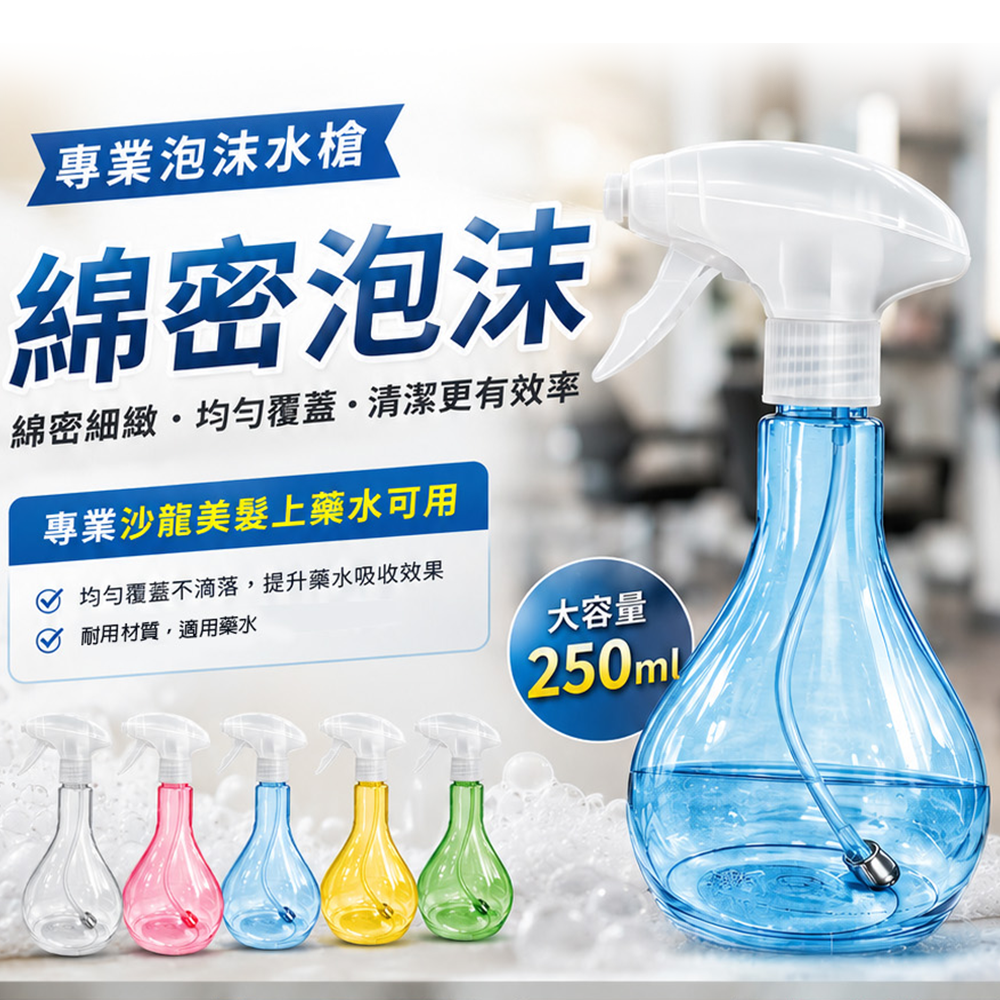 FLORA 250ml 新一代泡沫噴瓶｜360°噴灑｜居家清潔、美髮、寵物多用途
